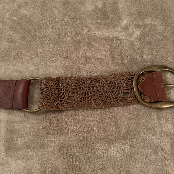 CAbi Brown Leather Woven Belt - Picture 2 of 4